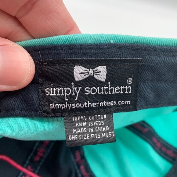 Simply Southern Navy Blue Turquoise Stand Tall Be Sweet Strapback Hat - Picture 5 of 5